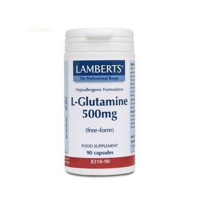 Aminoácido L-GLUTAMINA 500mg 90cap, regenerador intestinal y muscular.