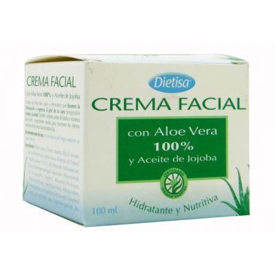 CREMA FACIAL CON ALOE VERA 100% 100 ml, hidratante y nutritiva para la piel de la cara.