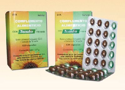 Complemento alimenticio Tonalin con té verde, para el día y la noche