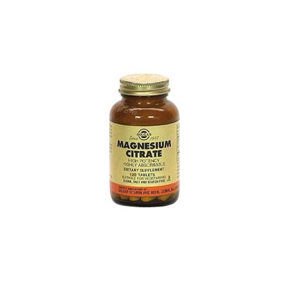 CITRATO DE MAGNESIO Magnesium Citrate 120 comp, para la contracción muscular y el funcionamiento nervioso.