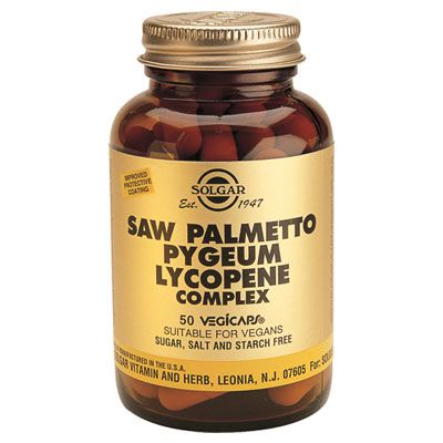 COMPLEJO DE SABAL, OPUNTIA Y LICOPENO Saw Palmetto Pygeum Lycopene Complex 50 cap, para la próstata y el sistema glandular masculino.