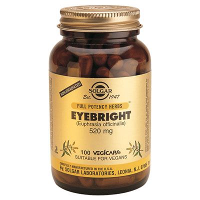 EUFRASIA Eyebright 520 mg 100 cap, cuidado de los ojos y conjuntivitis.