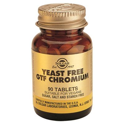 CROMO PICOLINATO Yeast Free GTF Chromium 100 ?g 90 comp, potencia la efectividad de la insulina. 