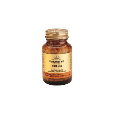 VITAMINA B1 TIAMINA 100 mg 100 cap, sistema nervioso, corazón, cerebro, músculos y aparato digestivo.
