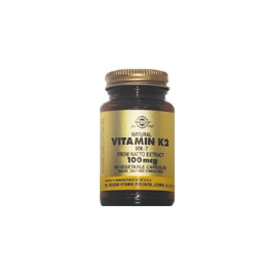 VITAMINA K2 MENAQUINONA 7 100 mcg 50 cap, salud de los huesos y correcta coagulación de la sangre.