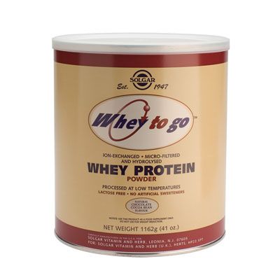 PROTEÍNA DE SUERO EN POLVO SABOR A CHOCOLATE Whey to go 1162 g, ayuda a reducir la ruptura muscular bajo condiciones de estrés.