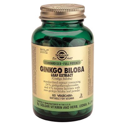 EXTRACTO DE HOJA DE GINKGO BILOBA 60 cap, aumenta la circulación sanguínea central y periférica.