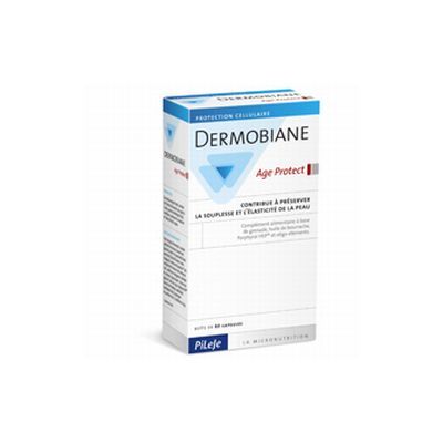 Complemento alimenticio DERMOBIANE peau anti-age 60cap, preservar la suavidad y a la flexibilidad de la piel.