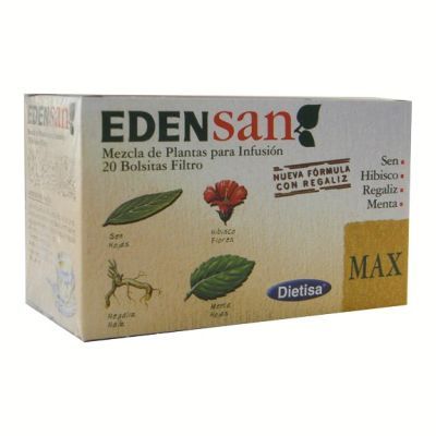 Mezcla de plantas para Infusión EDENSAN MAX 20 bolsitas filtro, laxante y  estreñimiento.