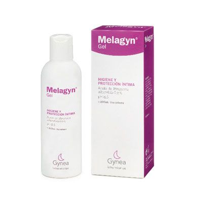 Gel íntimo MELAGYN 200ml, higiene zona genital.