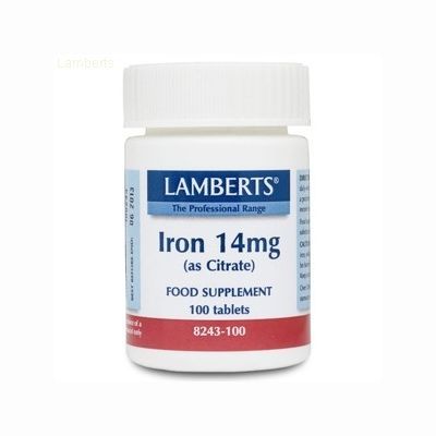 HIERRO como citrato 14mg 100comp, componente de la hemoglobina, interviene en el sistema nervioso e inmunológico.
