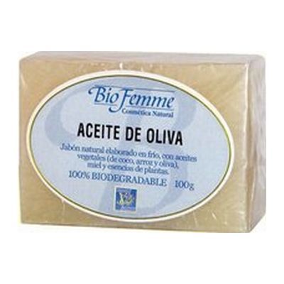 Jabón de ACEITE DE OLIVA 100gr BIOFEMME, hidratante y nutritivo.
