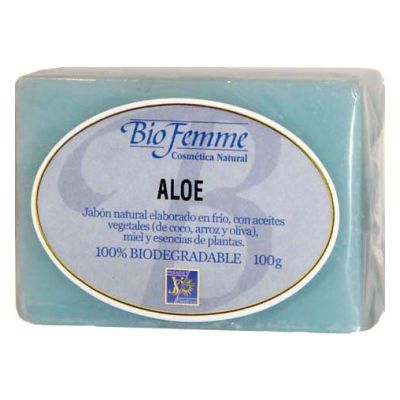 Jabón de ALOE VERA 100gr BIOFEMME, cicatrizantes y regeneradoras.
