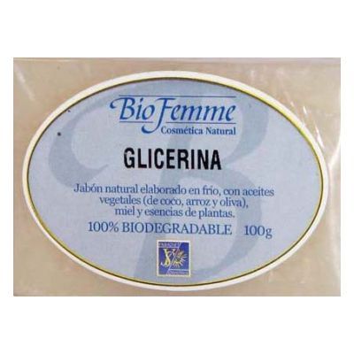 Jabón de GLICERINA 100gr BIOFEMME, para pieles irritadas por su efecto calmante.
