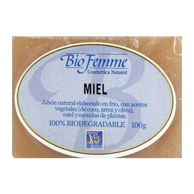 Jabón DE MIEL 100gr BIOFEMME, hidrata, regenera y nutre.