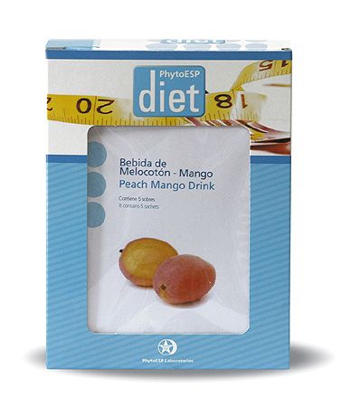 Bebida hiperproteica de melocotón y mango