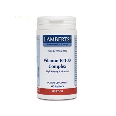 VITAMINA B-100 COMPLEX 60 comp, aporta energía y mantiene un estado saludable de la piel, el cabello, las uñas, los ojos, la boca, el hígado.