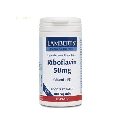 VITAMINA B-2 Rivoflavina 50mg 100cap, sistema inmunológico, salud ocular y producción de energía.
