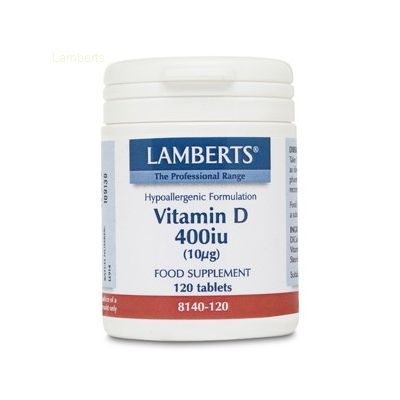 VITAMINA D 400ui 120comp, inmunoestimulante, protección de huesos y dientes.