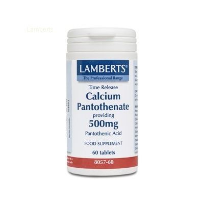 Vitamina B5 PANTOTENATO DE CALCIO 500 mg 60 comp, producción de anticuerpos y antidepresivo natural.