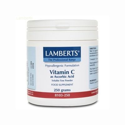 Vitamina C as ACIDO ASCORBICO 250 gr, inmunoestimulante, regeneración de células y tejidos.