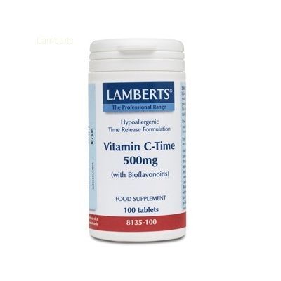 VITAMINA C Liberación Sostenida 500mg 100comp, para el buen estado del sistema inmune, de los huesos, los dientes y las encías.