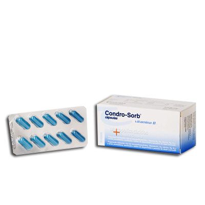 Complemento alimenticio CONDROSORB VITAMINA B 60 cap, desgaste articular.