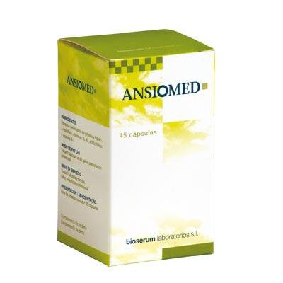 Complemento alimenticio ANSIOMED 45cap, indicado en estados de ansiedad y fatiga por estrés e irritación. 