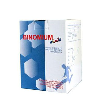 Complemento alimenticio BINOMIUM VEINTE 18monodosis de 15ml, para mejorar las defensas, energía y vitalidad.