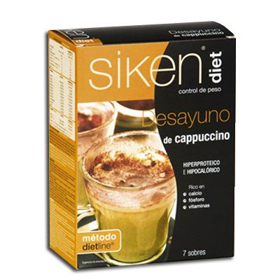 Desayuno de Cappuccino SIKENDIET 7 sobres, para dietas hiperproteicas y control de peso.