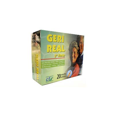 COMPLEMENTO ALIMENTICIO Geri Real 3ª edad 20 amp, para la memoria, vista y digestión.