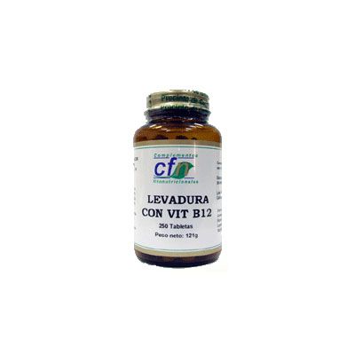 COMPLEMENTO ALIMENTICIO Levadura con Vitamina B12 250 tabletas, fortalece el sistema nervioso.