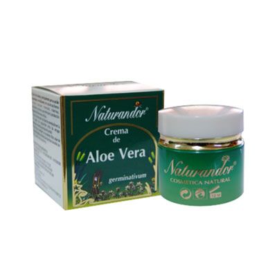 Crema de áloe vera Naturandor 50ml, cicatrizante, anti-acné, filtro solar y anti-arrugas.