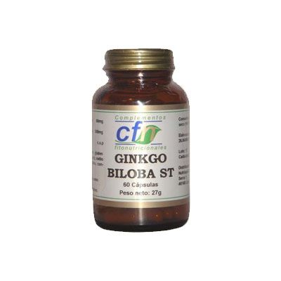 EXTRACTO DE HOJAS DE GINGKO BILOBA St 60 cap, para el cerebro, memoria y sistema circulatorio.