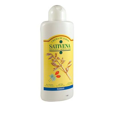 Gel avena y rosa de mosqueta SATIVENA 1000ml, jabón líquido de baño, que límpia y mantiene la salud de la piel. 