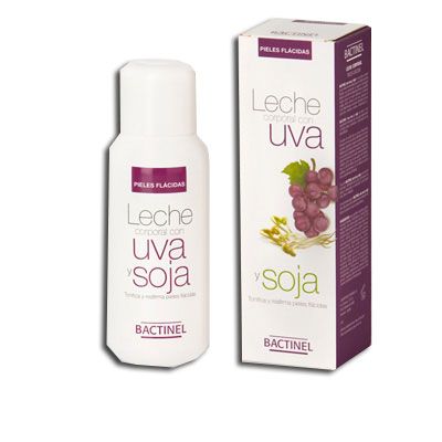 Leche Corporal con Uva y Soja BACTINEL 300 ml, tonifica y reafirma pieles flácidas.