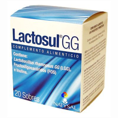 Complemento Alimenticio Lactosul GG NATYSAL 20 sobres, antioxidante, adelgazante, interviene en el sistema hepático, digestivo e inmunológico.