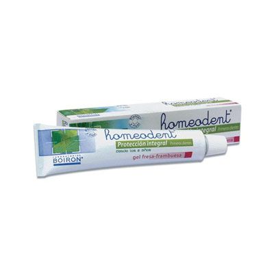 Gel Dentífrico Infantil HOMEODENT SABOR FRESA FRAMBUESA 50 ml, protección integral primeros dientes.