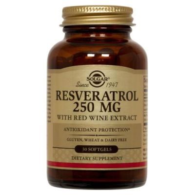 Resveratrol con Extracto de vino tinto 250mg 30cap, potente antioxidante.