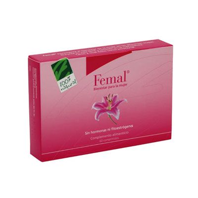 Complemento alimenticio de Polen FEMAL 60comp, para reducir los molestos síntomas del síndrome premenstrual y de la menopausia.